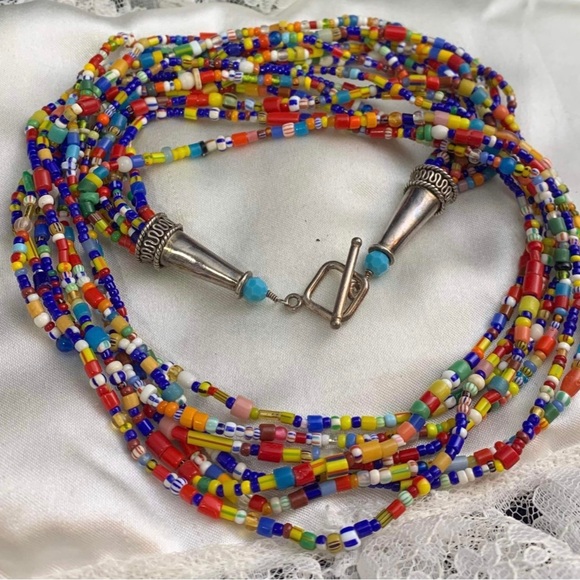 HANDCRAFTED 24" Multi Color Native Style Necklace - Picture 1 of 4